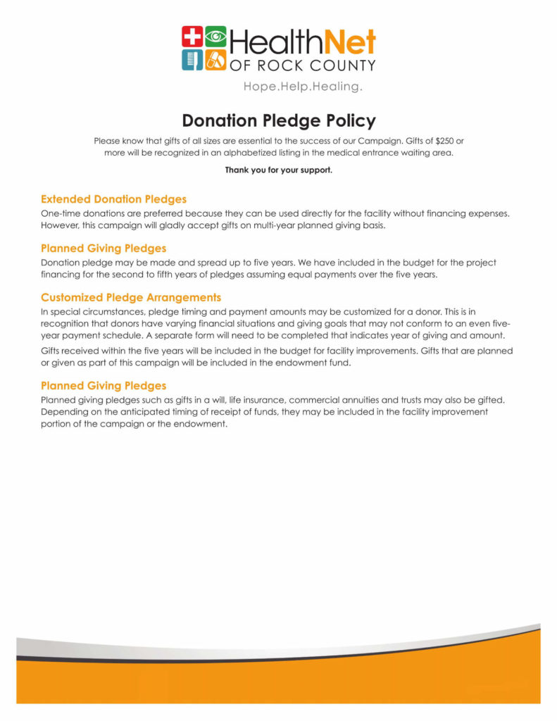 13 Donation Pledge Policy 2021